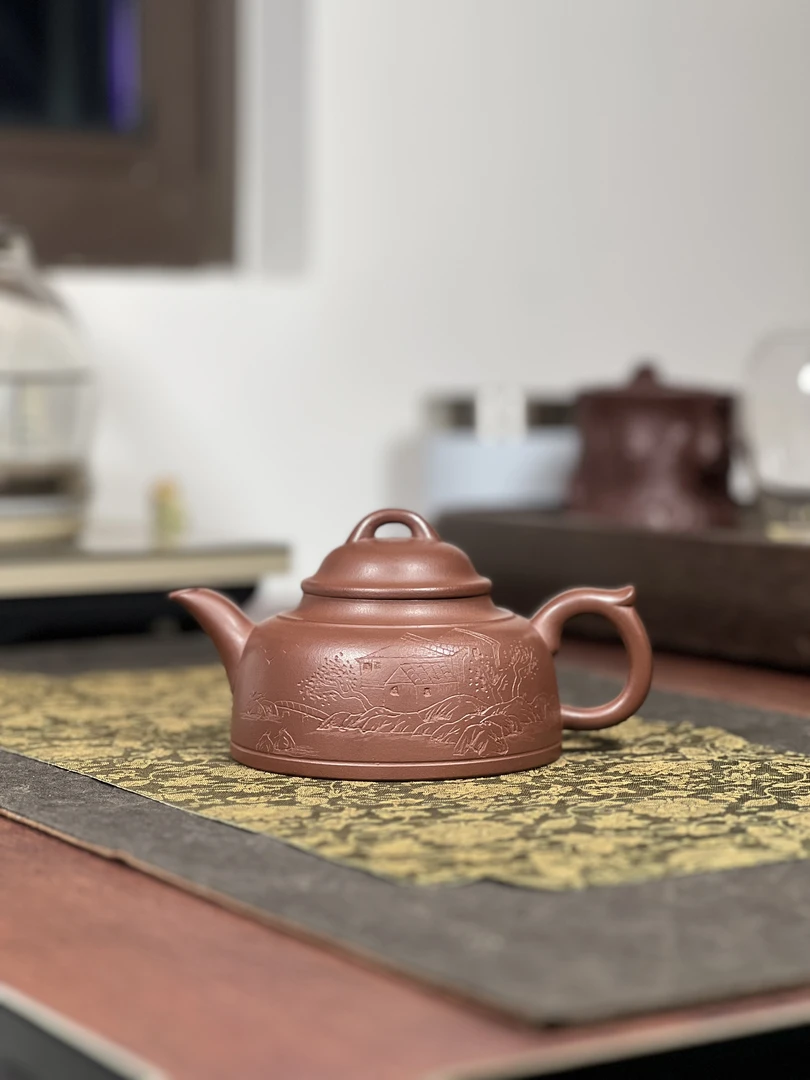 原矿老紫泥福鼎秋水壶280毫升半手工宜兴茶具套装紫砂壶
