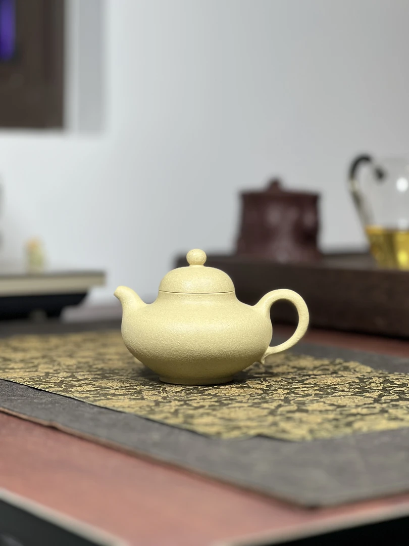 原矿本山绿泥华颖壶160毫升全手工（微瑕）136宜兴茶具套装紫砂壶