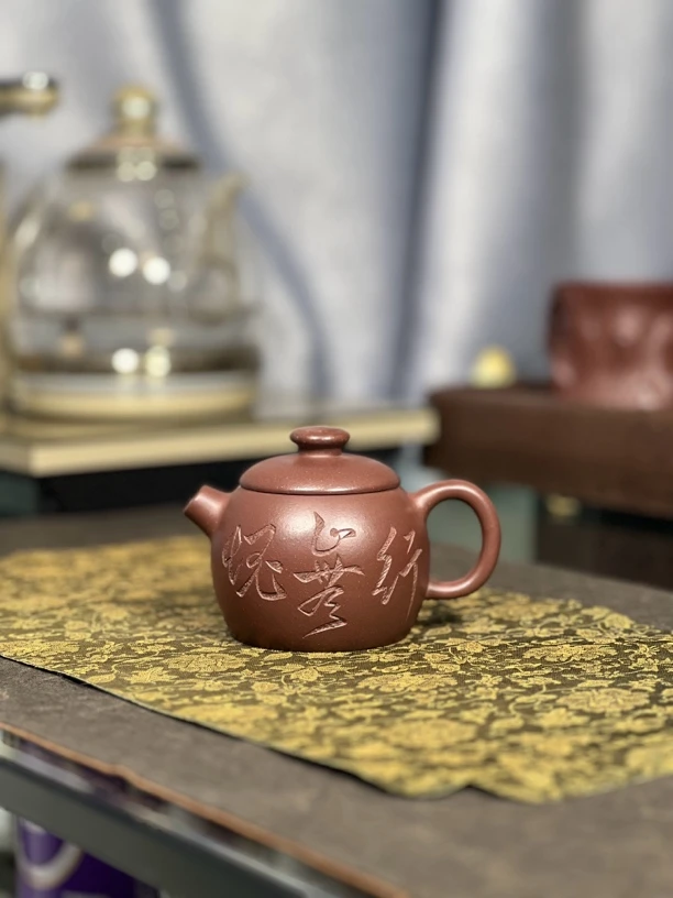 原矿老紫泥巨轮珠165毫升半手工宜兴茶具套装紫砂壶179