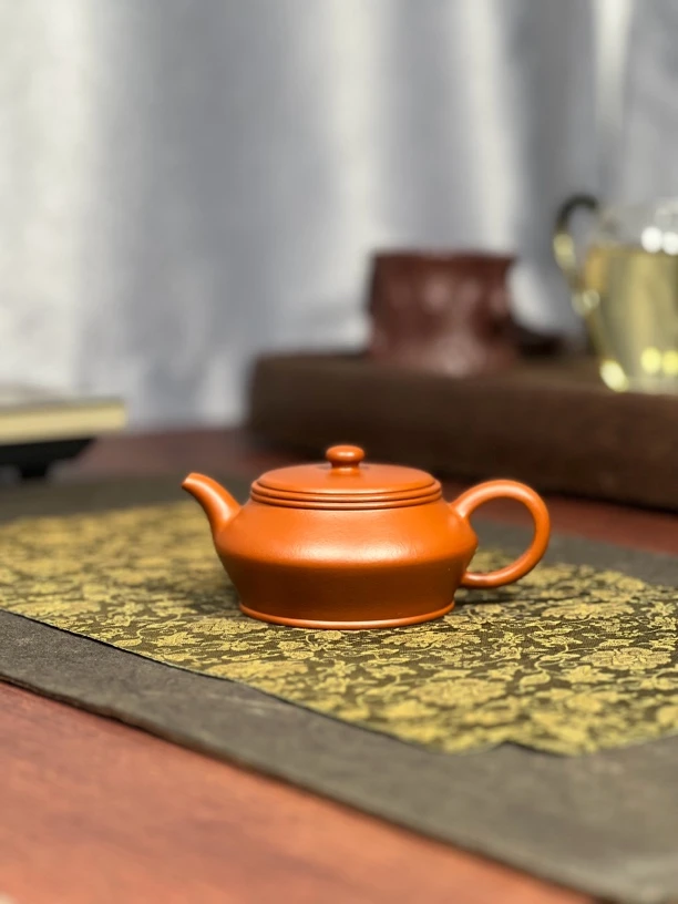 原矿赵庄朱泥曼殊壶170毫升半手工（微瑕）065宜兴茶具套装紫砂壶