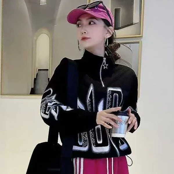 秋季新品曳步舞跳舞广场舞富丽亲切紫萝同款宽松底摆抽绳卫衣上衣