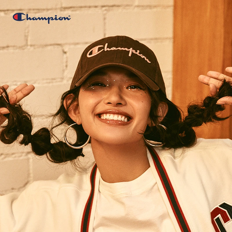 Champion 潮印花中性字母刺绣简约软顶鸭舌帽23FWA01