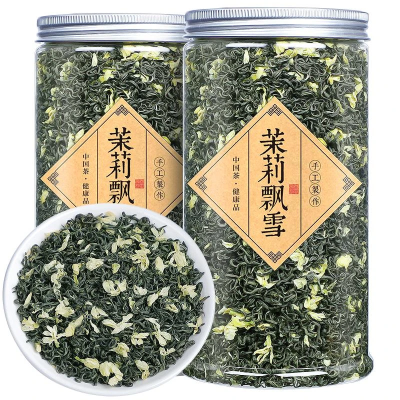 2024新货茶茉莉花茶四川炒花毛峰毛尖飘雪花草茶叶散装手工旗舰店