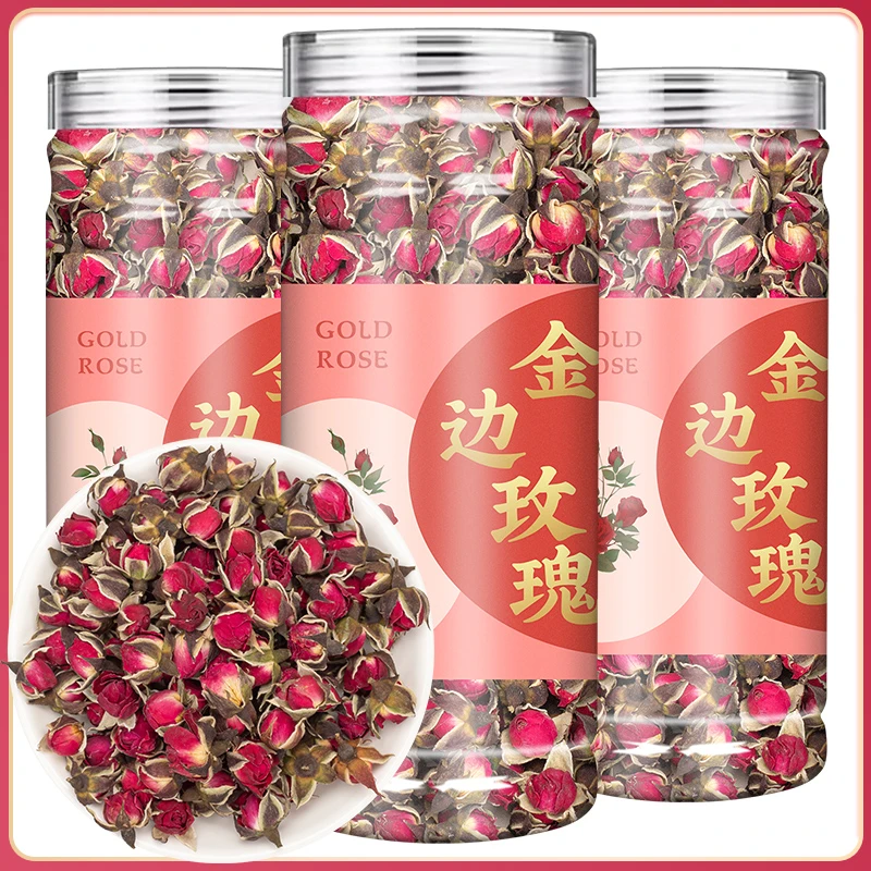 【冲量】金边玫瑰花茶干玫瑰泡水泡茶云南正品花茶散装搭配洛神花茶