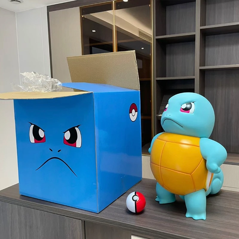 神奇宝贝高档造型傲娇杰尼龟彩盒手办超大模型摆件精灵宠物搪胶
