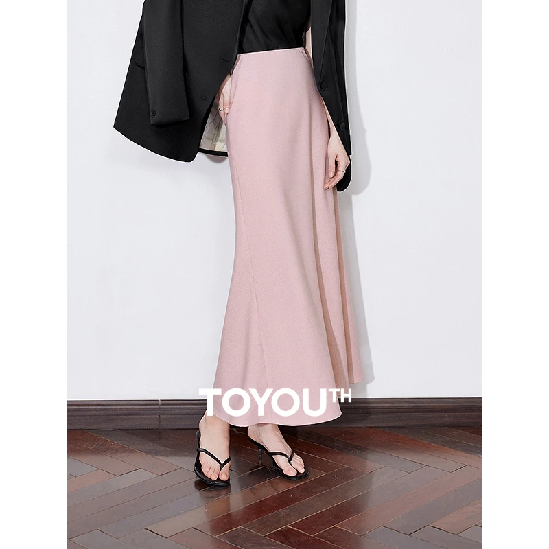 【初语】气质半身裙女25春垂感法式中长裙简约百搭a字裙子8510035