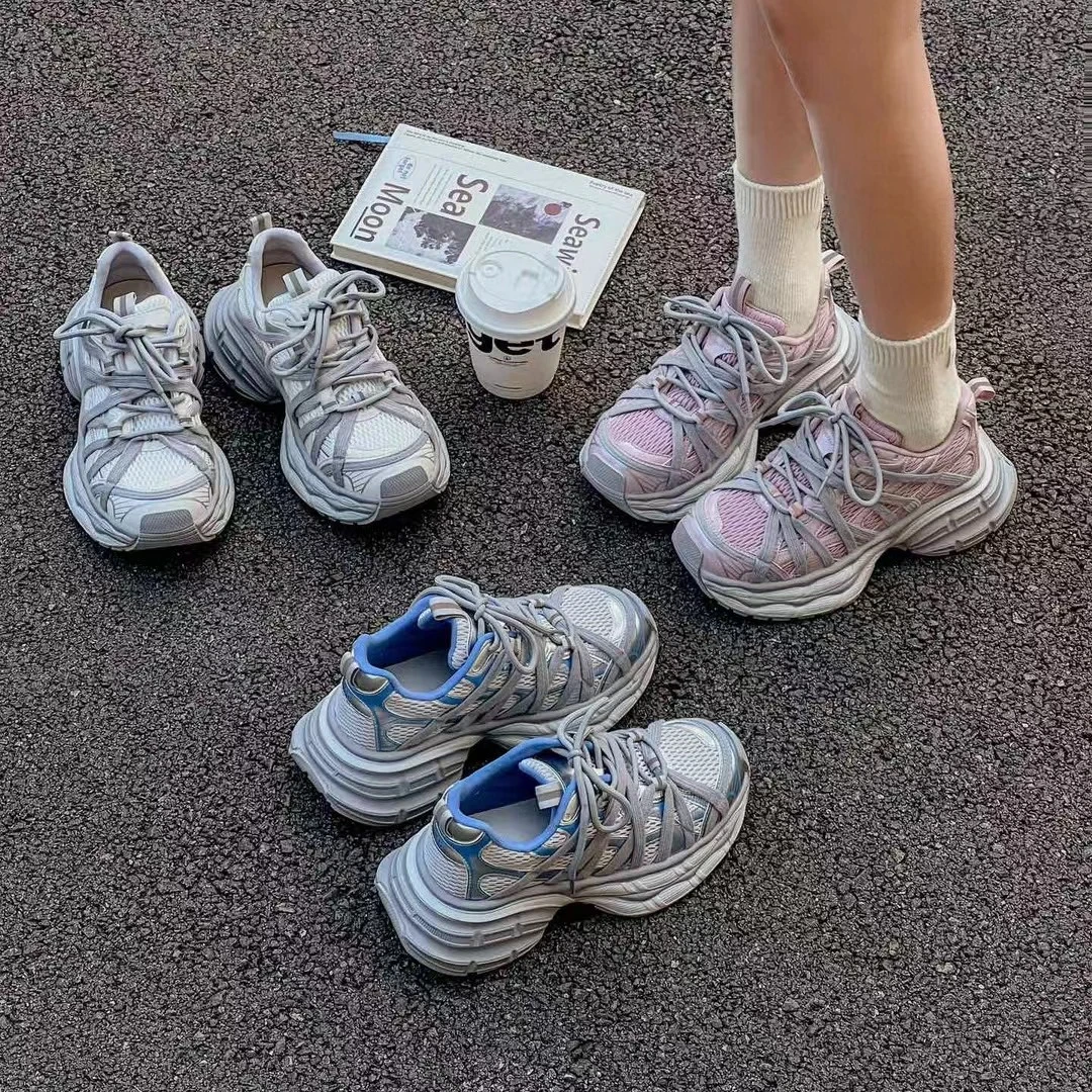 2024秋季新年老爹鞋休闲鞋网红潮流网面百搭透气