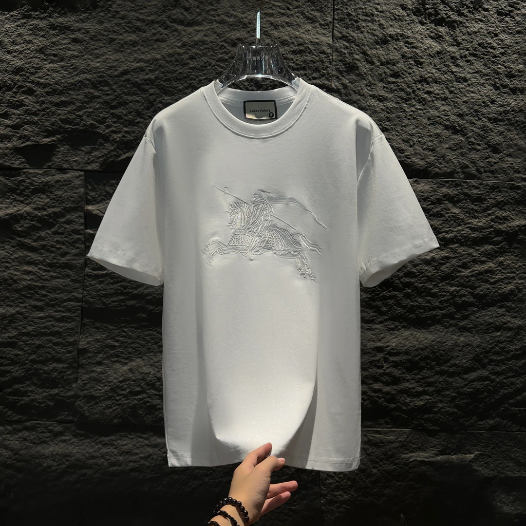 CB-A91-男女夏季同款刺绣大标设计潮流宽松短袖