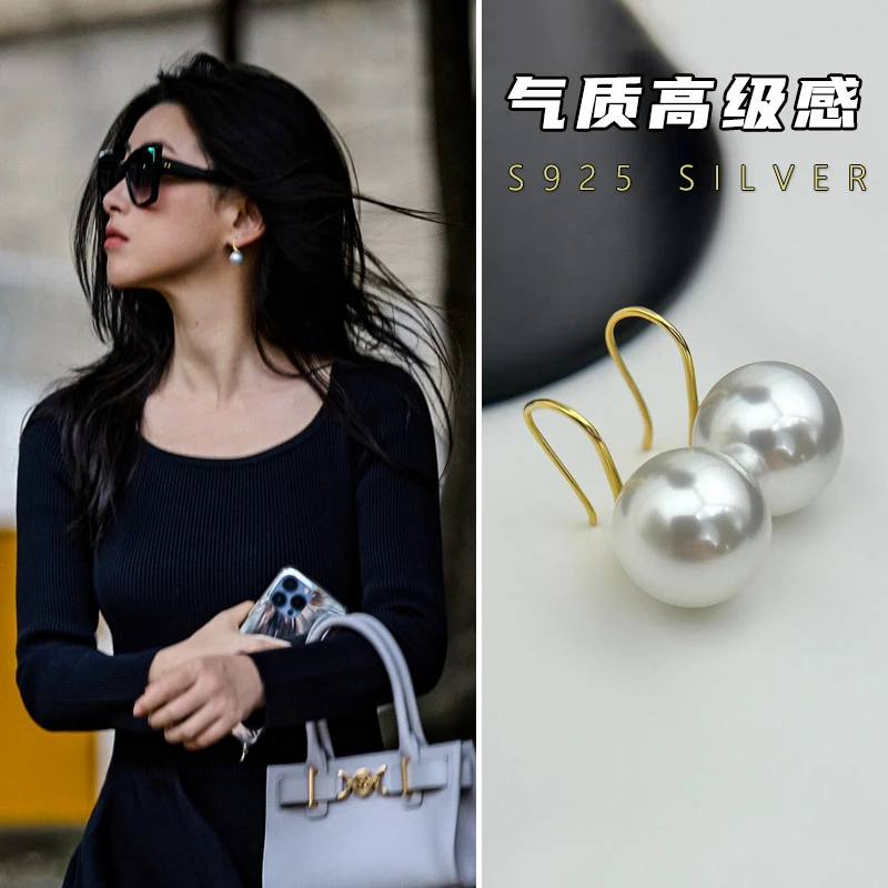 足银耳饰 s999纯银珍l珠耳环2025年新款潮复古气质小众设计感高级