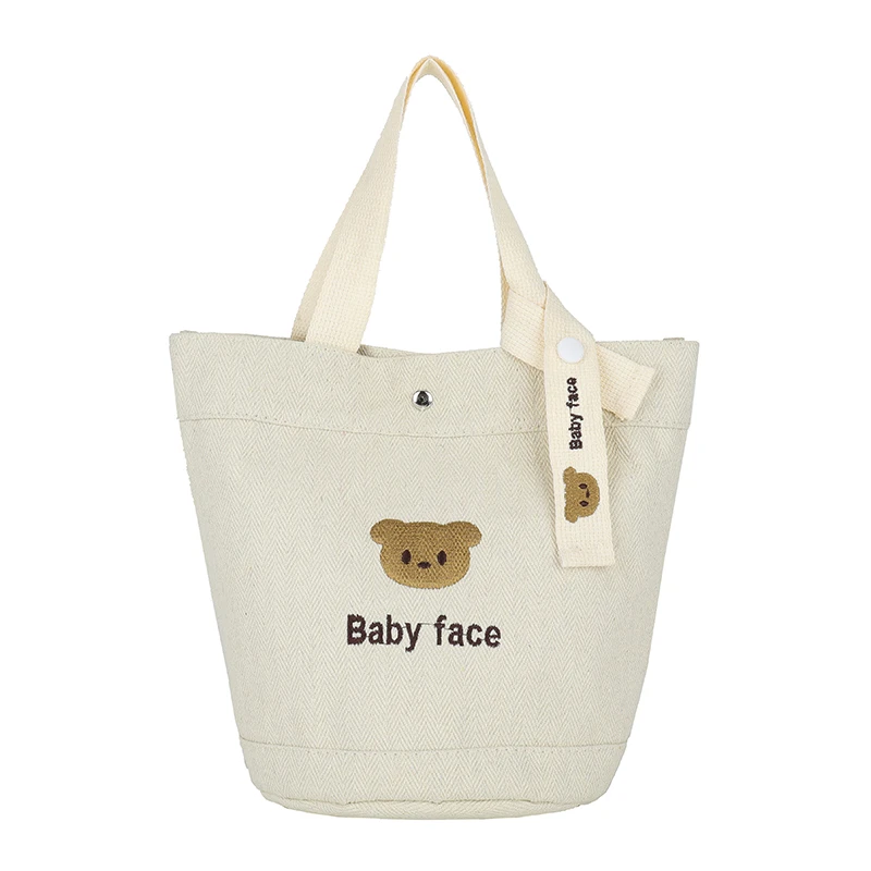 依倍纳上班族小拎包妈妈包编织母婴包帆布手提包妈咪包便携布袋子