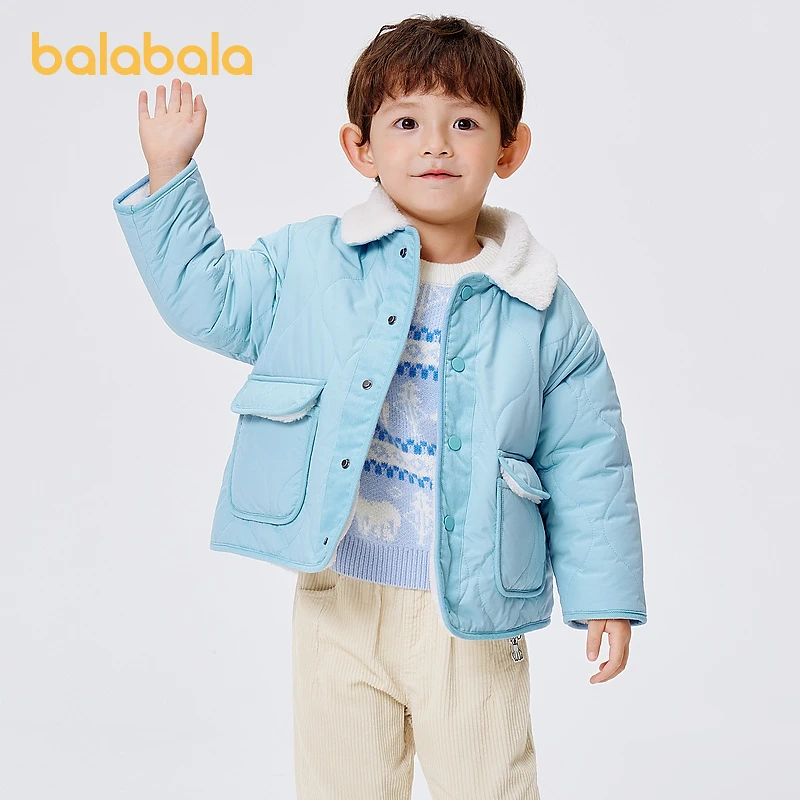 巴拉巴拉儿童棉袄男童棉衣仿羊羔绒冬季外套洋气便服上衣保暖