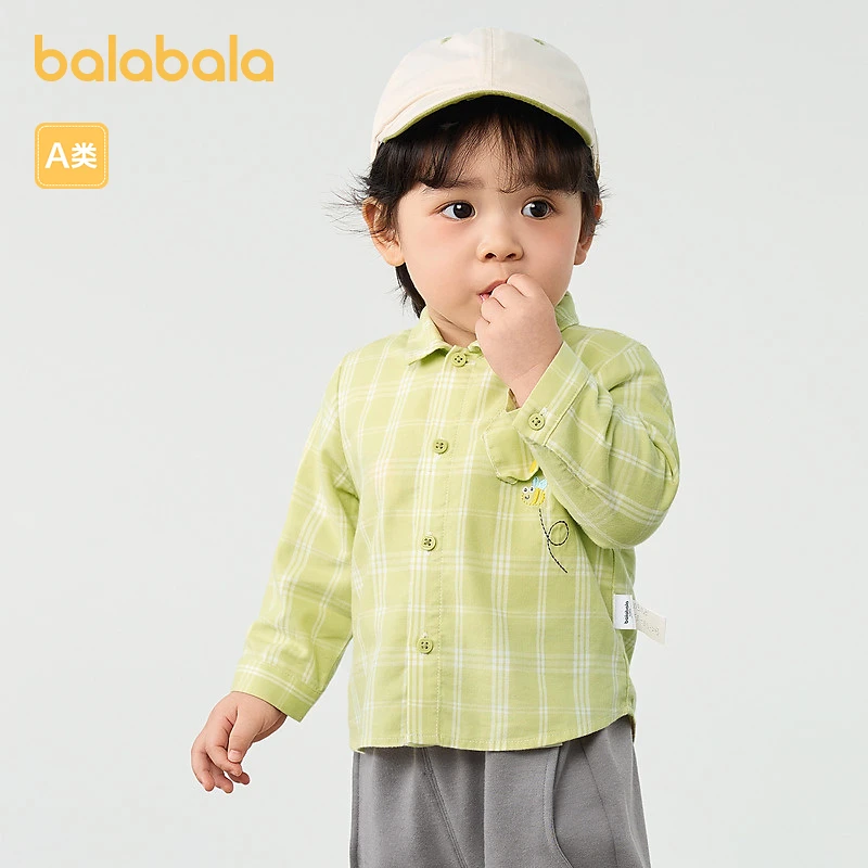 巴拉巴拉婴儿衬衫男童上衣薄款秋装新款时尚文艺