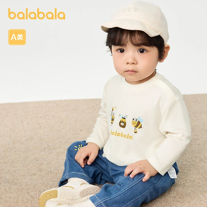 巴拉巴拉童装儿童t恤男宝宝长袖上衣打底衫秋装可爱时尚洋气舒适