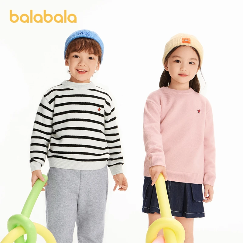 巴拉巴拉秋冬毛衣男女中大童打底衫童装百搭新款儿童宝宝套头