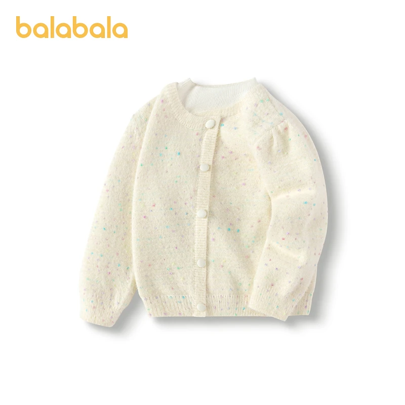 巴拉巴拉保暖童装女童毛衫仿貂毛针织衫宝宝儿童秋冬新款开衫