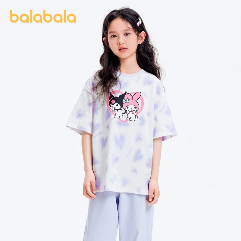 【库洛米IP】巴拉巴拉童装儿童短袖t恤女童夏季上衣速干凉感抗菌萌