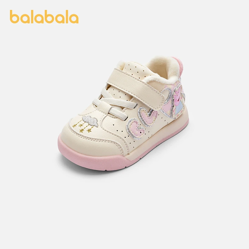 巴拉巴拉童鞋宝宝稳步鞋女童板鞋加绒保暖秋冬婴儿鞋萌趣可爱鞋子