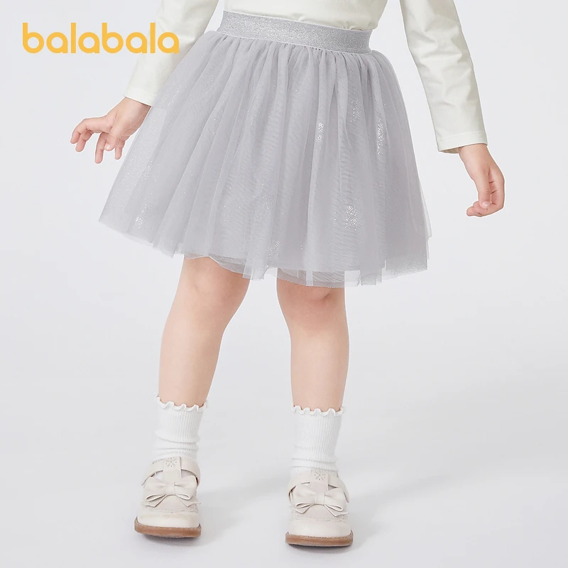 巴拉巴拉童装儿童裙子女童短裙秋季洋气网纱裙小童蓬蓬裙甜美精致