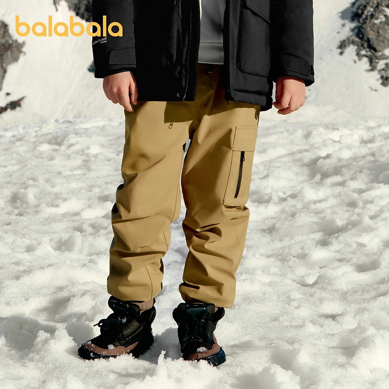 【bp】巴拉巴拉功能运动冬儿童抓绒防水耐磨保暖户外束脚长裤舒适