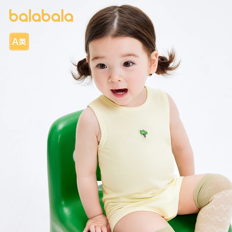 巴拉巴拉婴儿衣服新生儿宝宝包屁衣睡衣夏装亲肤弹力透气薄款无袖