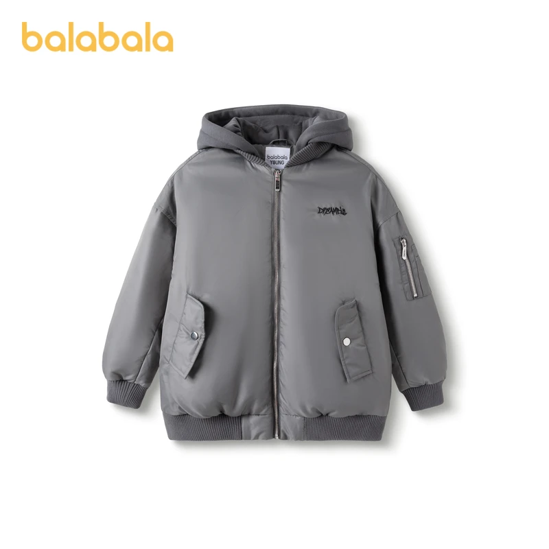 巴拉巴拉童装儿童羽绒服冬季男童女童中大童保暖连帽棒球外套时尚