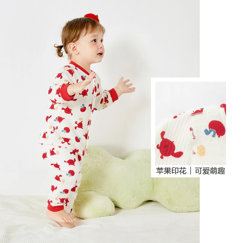 巴拉巴拉宝宝内衣套装0-1岁儿童睡衣秋衣保暖内穿衣208422134202