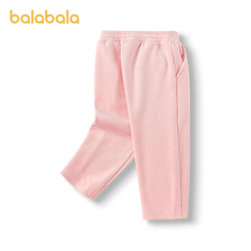 巴拉巴拉童装女童长裤加绒保暖裤子春秋时尚肌理感休闲裤亲肤舒适