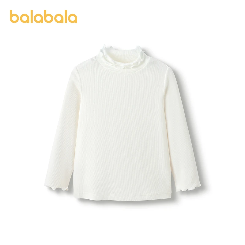 巴拉巴拉童装儿童长袖T恤女童花边领亲肤棉打底上衣