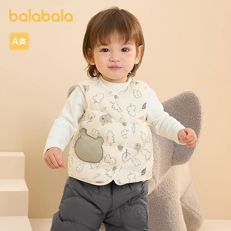 巴拉巴拉宝宝马甲婴儿羽绒服背心冬装两面穿保暖