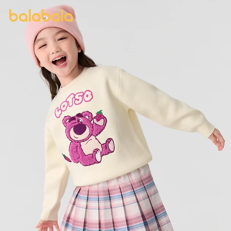 【草莓熊IP】巴拉巴拉童装女童毛衣新款秋冬儿童毛衫套头