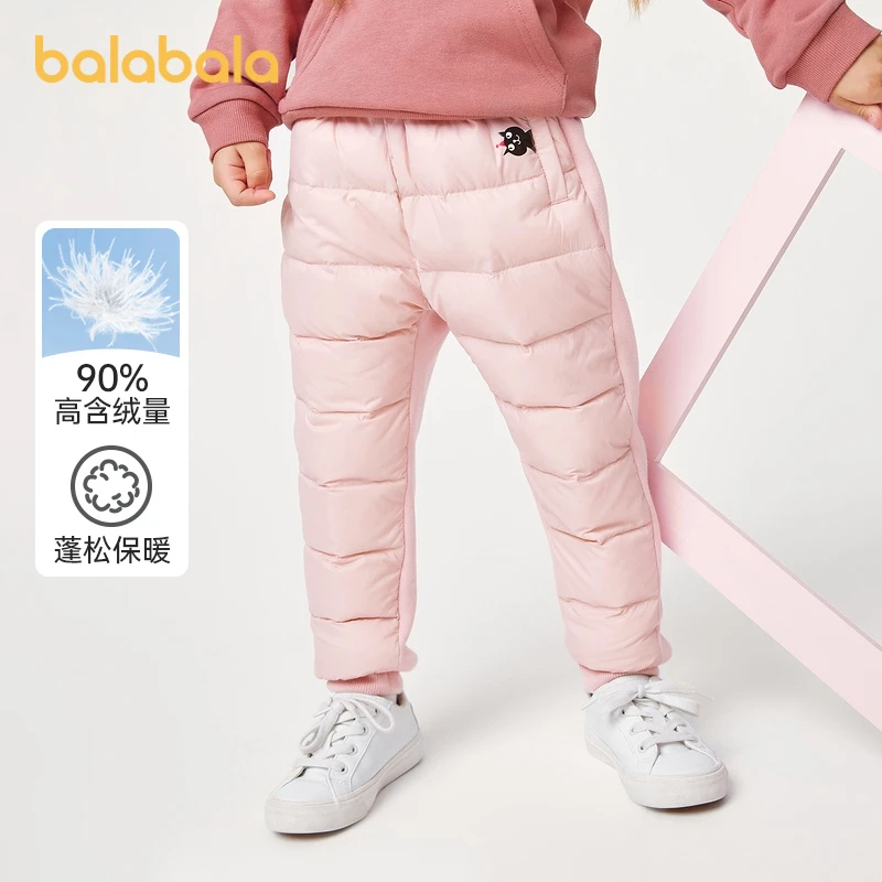 巴拉巴拉女幼童长裤儿童保暖宝宝加厚收脚长裤休闲裤208422108007