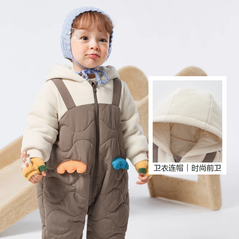 巴拉巴拉连体衣婴儿衣服秋冬装外出抱衣哈衣爬服连帽儿童幼儿宝宝