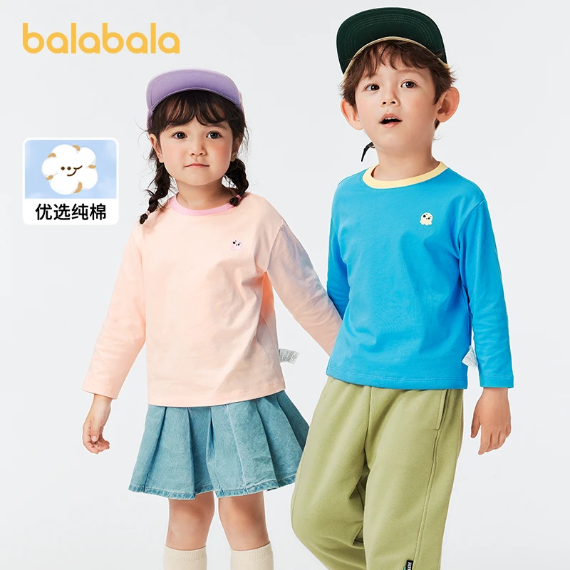 巴拉巴拉儿童长袖T恤男女童秋装打底衫幼童纯棉撞色小童