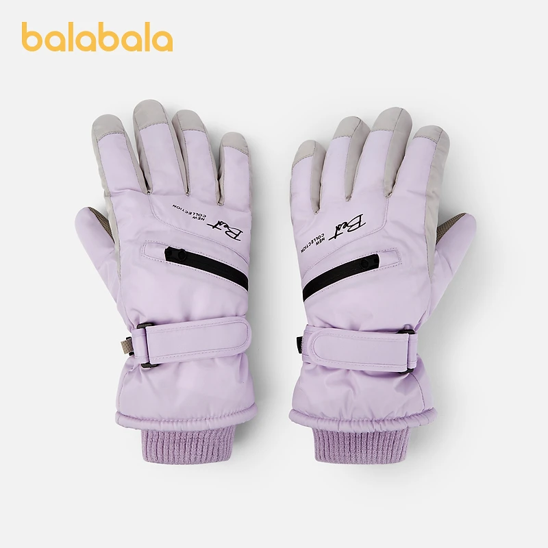 巴拉巴拉儿童滑雪手套冬季保暖舒适男女中大童防泼水户外时尚