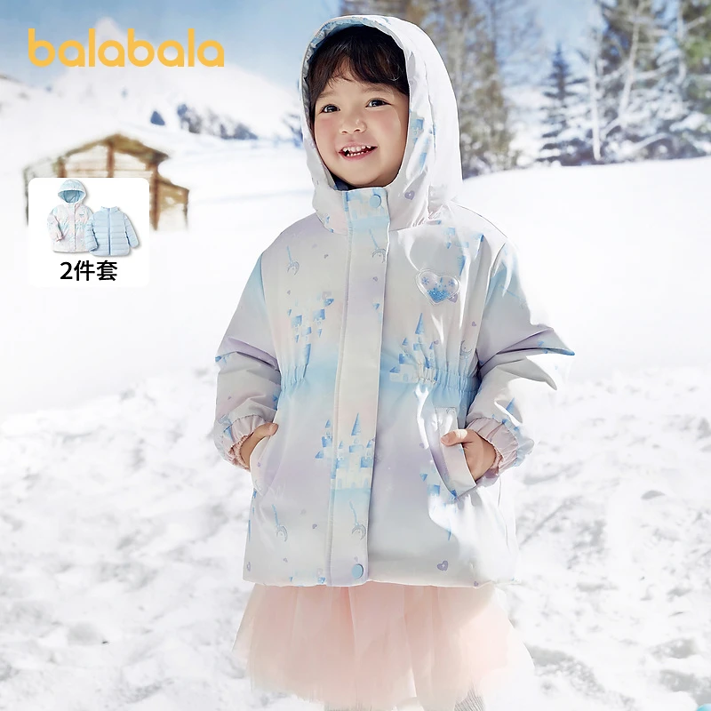 巴拉巴拉童装女童羽绒服两件套宝宝秋冬2023新款儿童201423107022