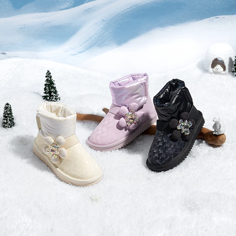巴拉巴拉雪地靴女童短靴加厚加绒冬季靴子208423141002