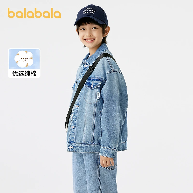巴拉巴拉童装年新款男童外套春秋装儿童牛仔上衣