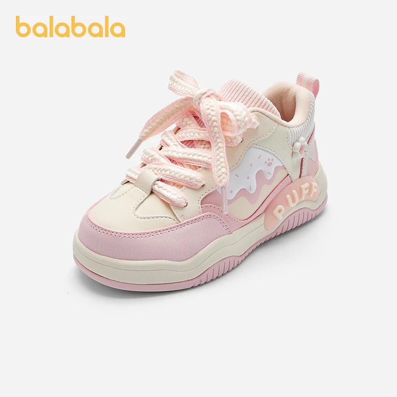 巴拉巴拉童鞋女童板鞋秋冬新款休闲鞋中大童甜美蝴蝶结保暖百搭潮