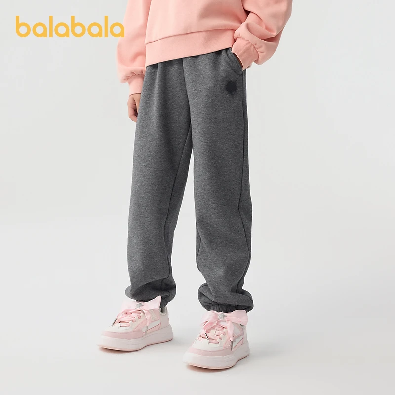 【balaOne】巴拉巴拉童装女童裤子冬装中大童加绒长裤保暖儿童运动