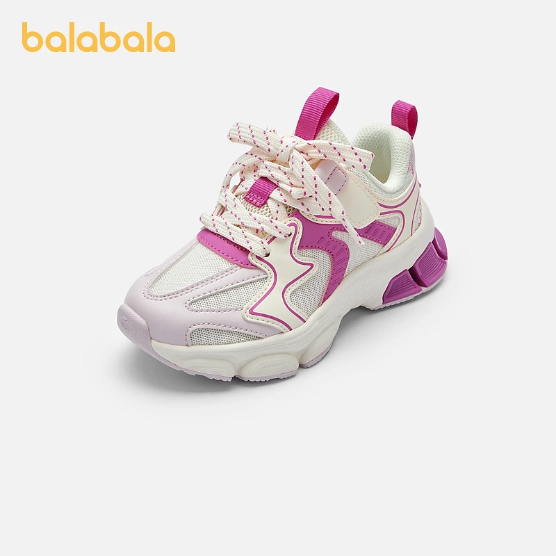 巴拉巴拉童鞋女童运动鞋儿童跑步鞋秋季透气防滑鞋子复古幼童