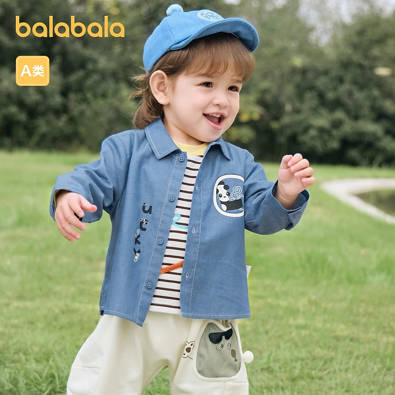 巴拉巴拉童装宝宝长袖衬衫儿童上衣婴儿宝宝衣服2025新款春装时尚