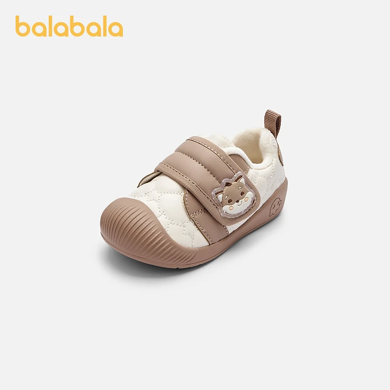 巴拉巴拉宝宝学步鞋防滑婴儿鞋男童女童2024秋冬新款加绒鞋子可爱