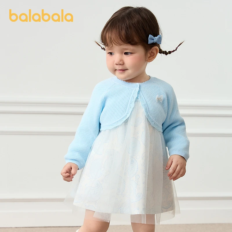 巴拉巴拉女童连衣裙儿童裙子两件套宝宝公主裙甜美可爱清新文艺萌