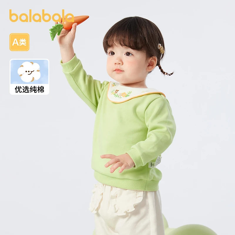 巴拉巴拉婴儿T恤宝宝上衣女童打底衣服纯棉可爱萌趣200123100002