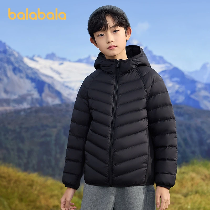 巴拉巴拉童装儿童轻薄羽绒服男童女童冬季连帽外套洋气