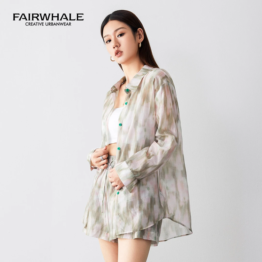 【大琳子】马克华菲夏季女装气质水墨风印花百搭套装F32026A151