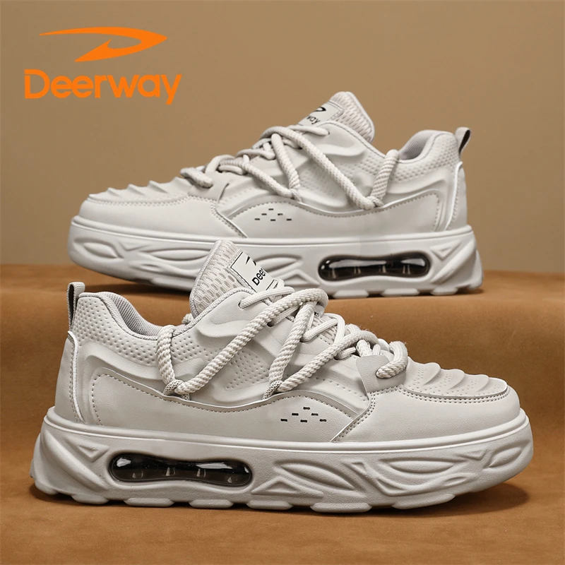 德尔惠2024年男士新款透气运动休闲鞋轻奢增高百搭时尚跑步百搭鞋