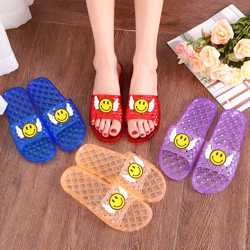 【不臭脚】夏季韩版女士休闲居家果冻耐磨透明水晶拖鞋女