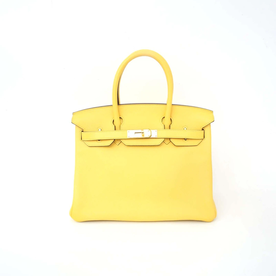 99新 Hermes/爱马仕 小花Jerry P240152163 那不勒斯黄 BIRKIN 30