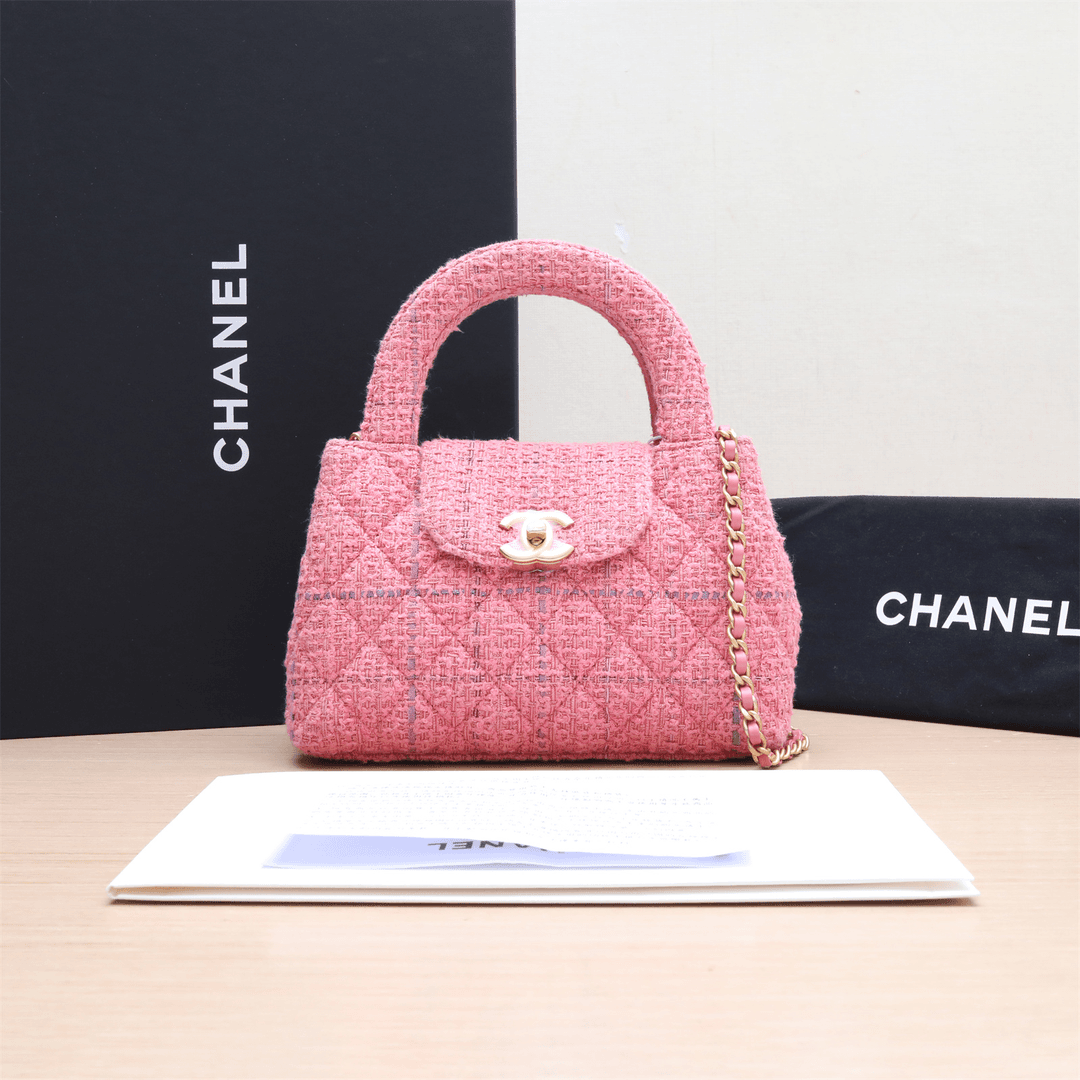 99新 Chanel/香奈儿 小花柳 P224829501 Kelly 粗花呢 芯片开